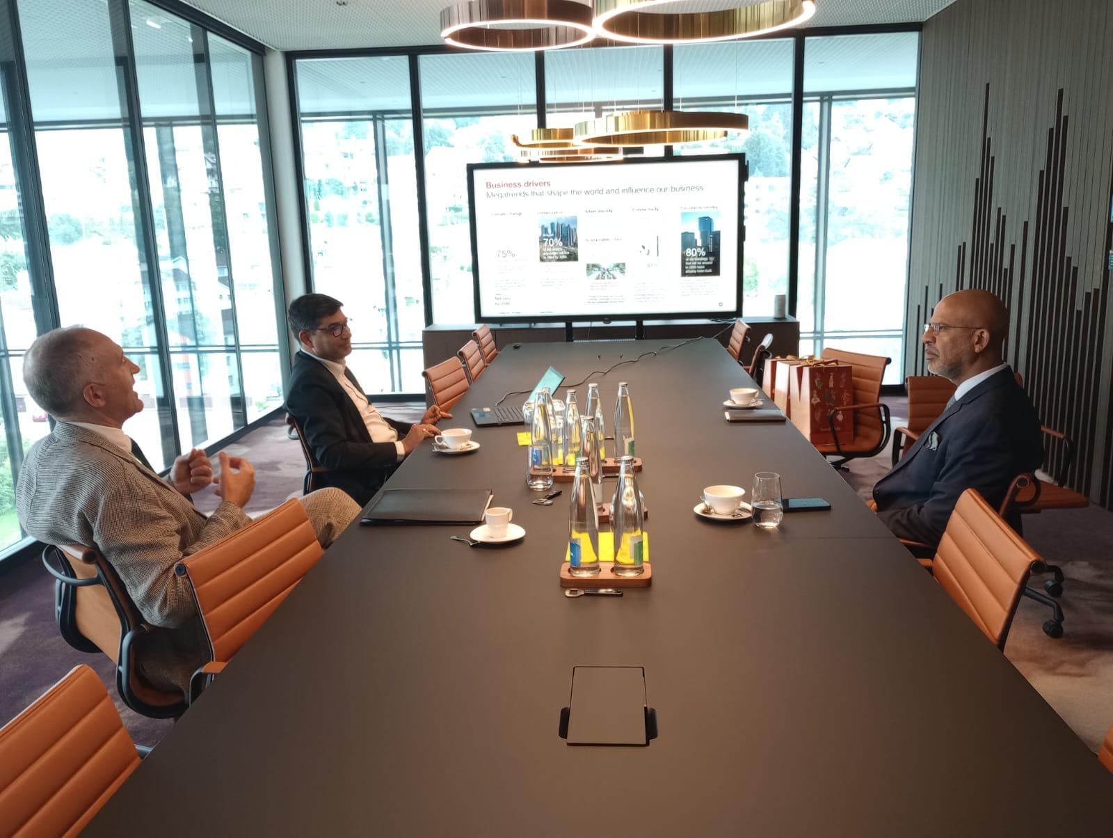 Ambassador Mridul Kumar met Mr. Silvio Napoli,  Chairman and CEO, Schindler Group on 27 August 2024 